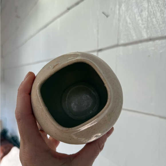 vintage Handcrafted pottery Vase with Abstract Design speckled tan brown - Picture 5 of 5